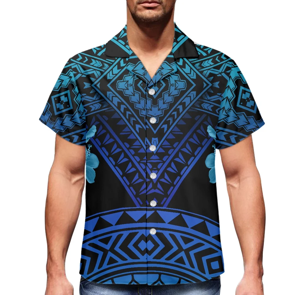 

HYCOOL 2022 Casual Summer Shirt Men Short Sleeve 5xl Plus Size Shirts Charming Polynesian Samoan Tribal Hawaiian Shirts For Men