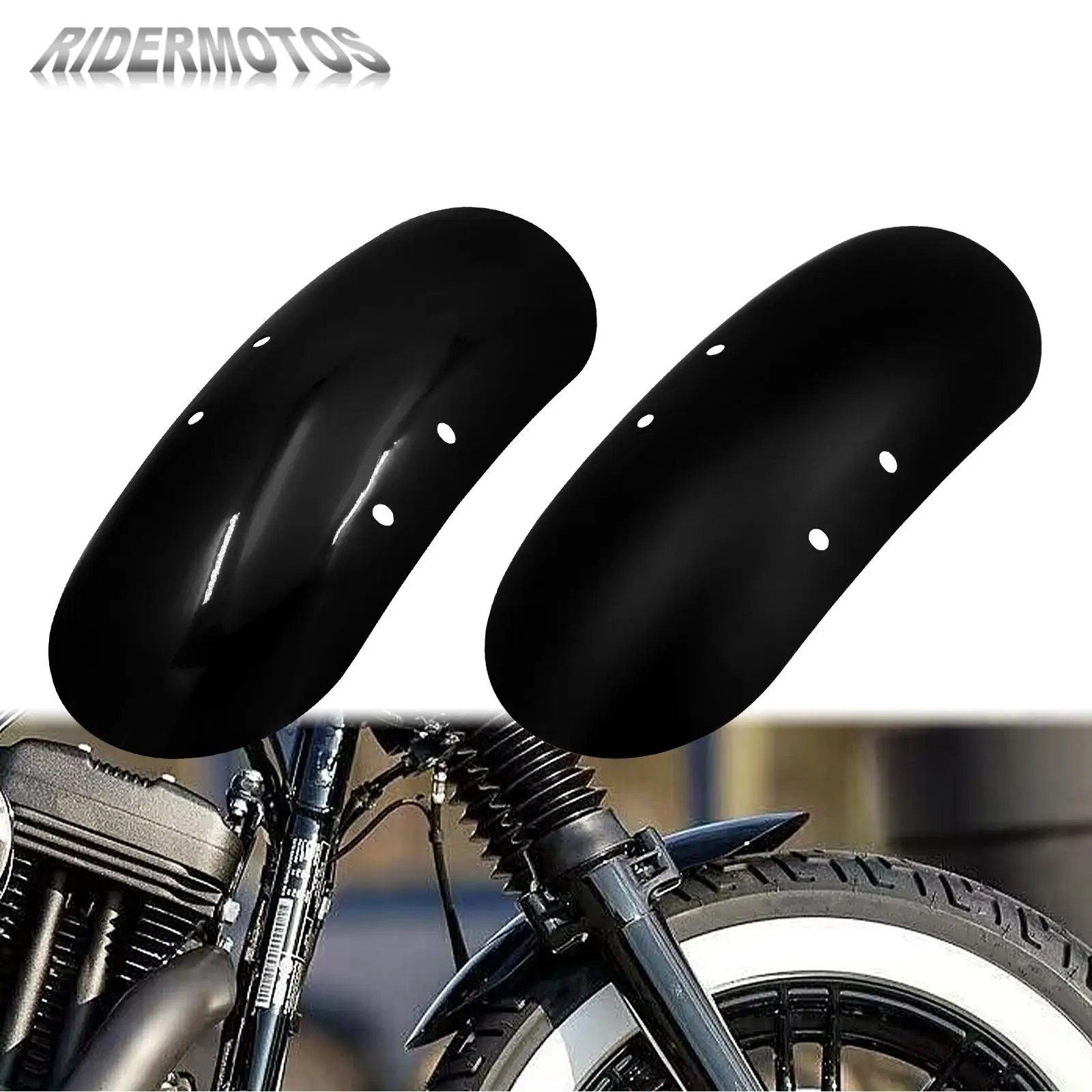 Para-lamas dianteiro curto personalizado para motocicleta, capa de aço brilhante/preto fosco para harley sportster quarenta e oito xl 1200x 2010-2023