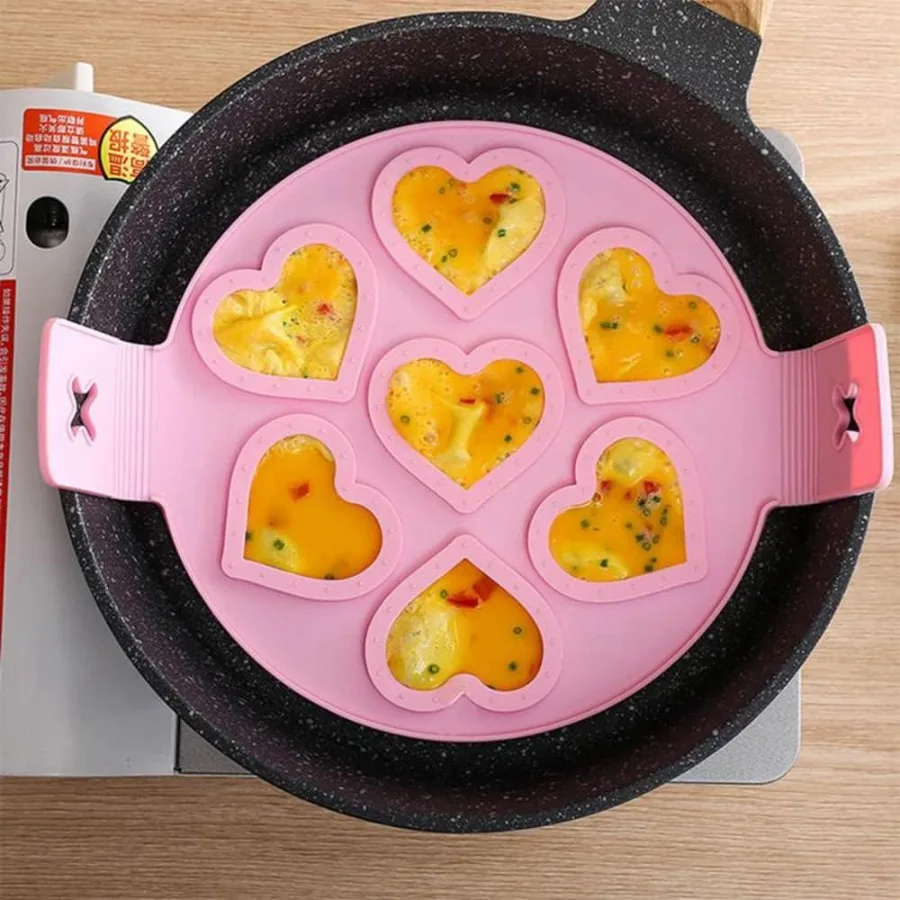 Nonstick Paake Molds Ring Silicone Fried Egg Mould Reusable Paake Maker Egg Ring Kitchen Cooking Baking Tools Heart Shape-image