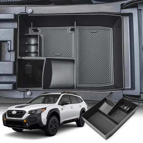 Bandeja de caja de almacenamiento con reposabrazos para Subaru Outback & Legacy, organizador de consola central, accesorios interiores, 2025, 2024, 2023, 2021, 2020