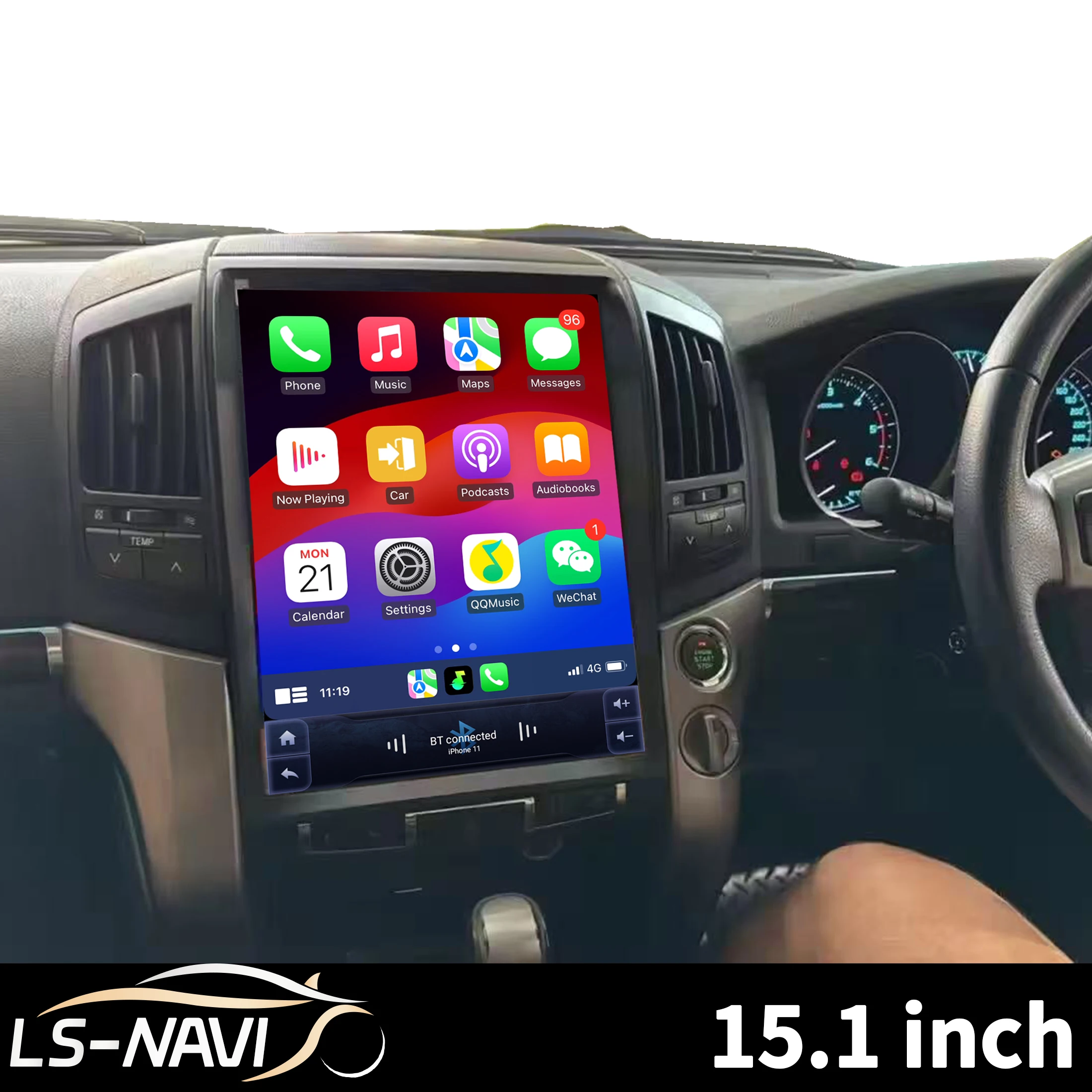 

15.1 Inch Car Radio for Toyota Land Cruiser 200 LC200 2008-2022 4G Touch Screen Head Unit with Wireless Bluetooth CarPlay