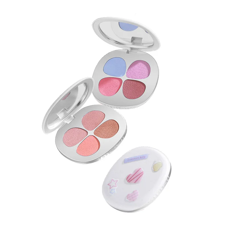 Foreverkey Blush Disc Four-color Blush Cream Highlight Grooming Three-in-One Daily Light Makeup