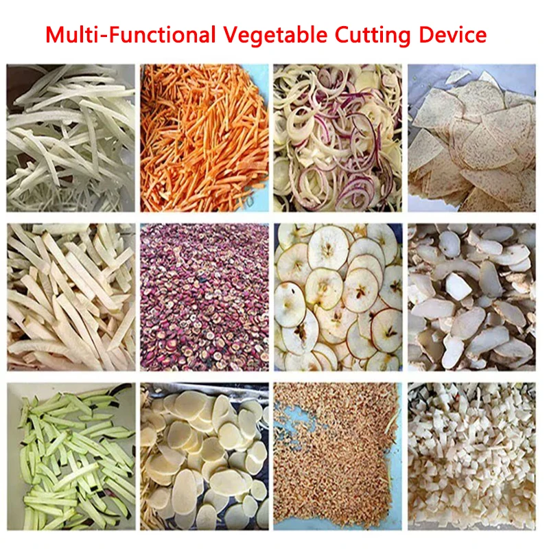 Electric Vegetable Cutter Commercial Multifunction Potato/Radish/Sweet Potatoes/Hawthorn/Ginger Slicing/Shredding/Dicing Machine