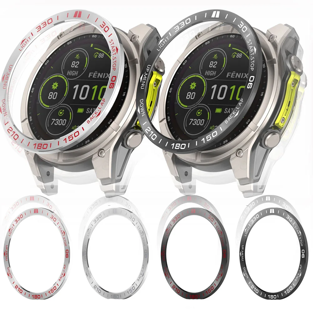 Racing Bezel Ring Cover for Garmin Watch Quatix8 51 47mm Stainless Steel Bumper Case Protector Replacement Accessories