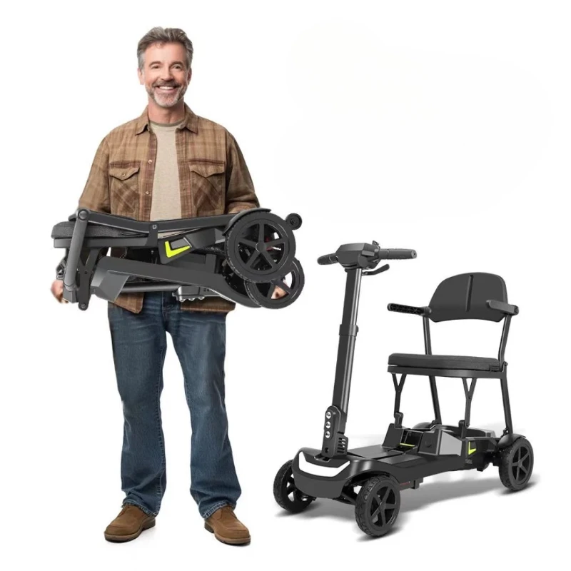 

Ultra-light folding electric four-wheeler, electric vehicle, elderly four-wheeler, moped scooter