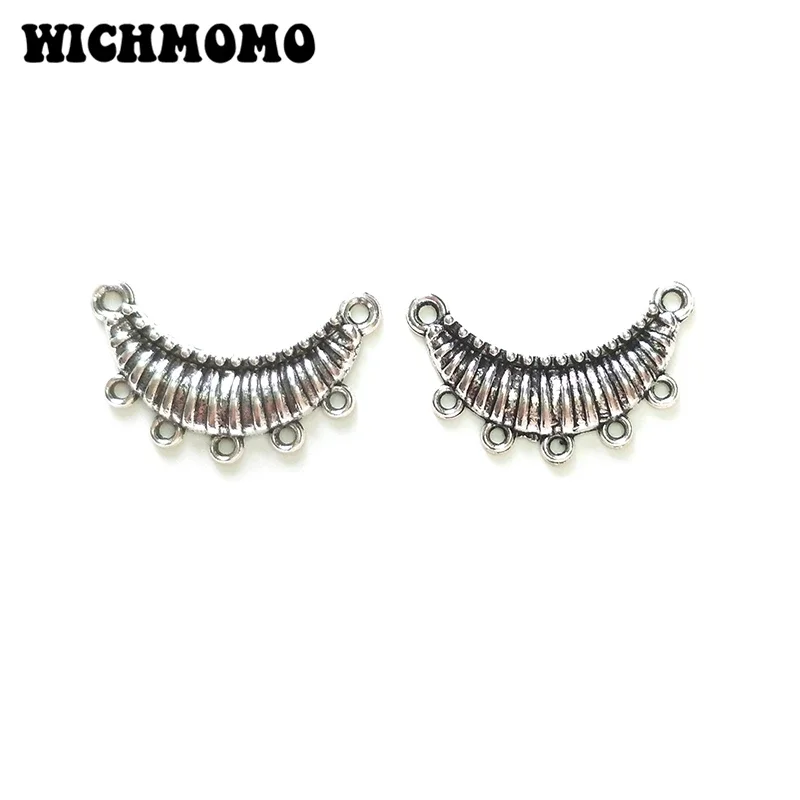 Fashion 10pcs 16*25mm  Zinc Alloy Crescent Moon Earring Necklace Connectors DIY Jewelry Accessories