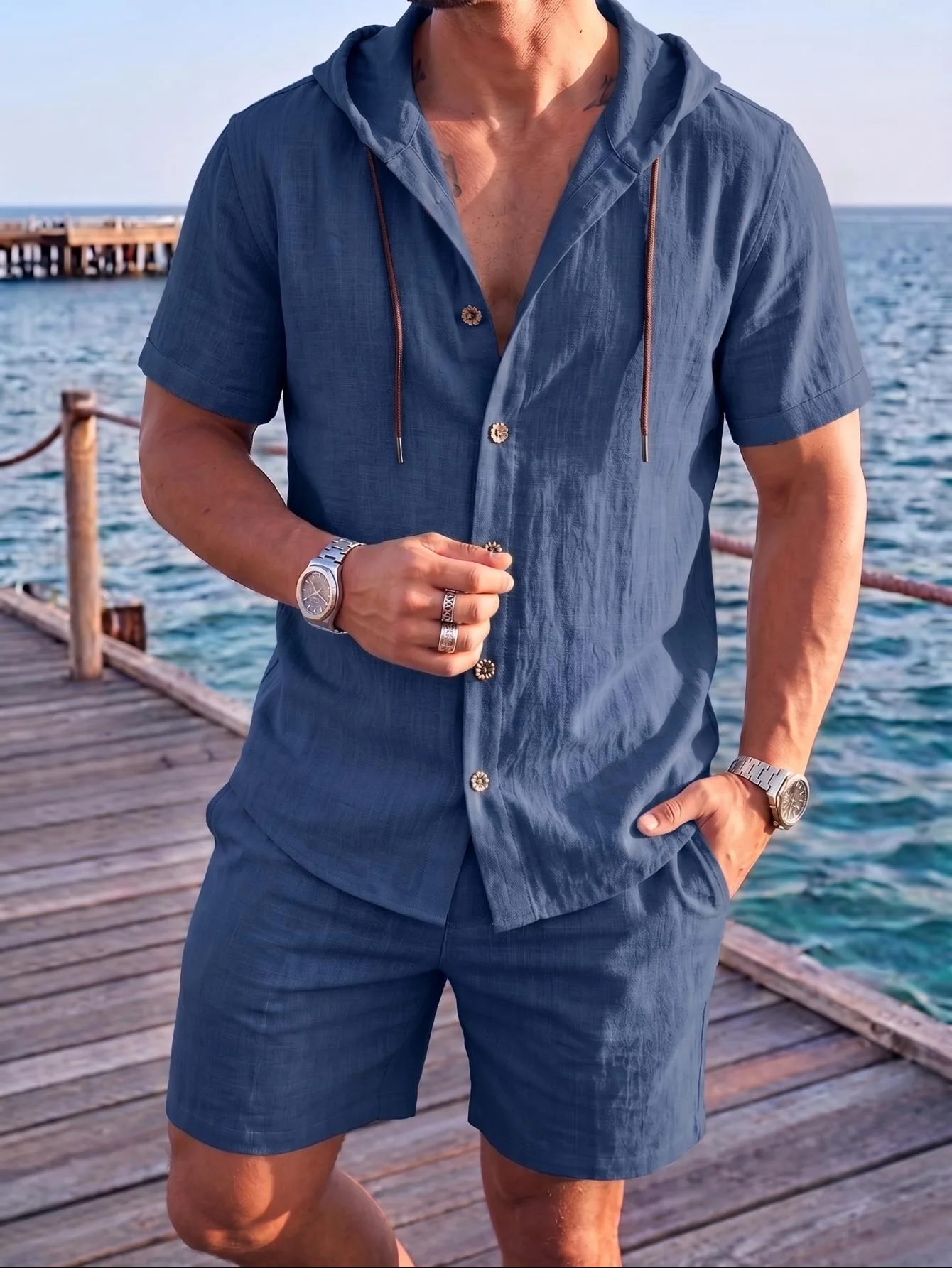 Conjunto Masculino de Linho An - Linen Shirt Summer avaliação e preço