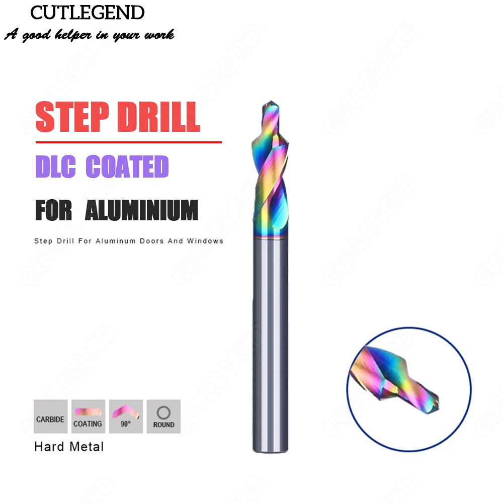 Twist Step Drill Tungsten Steel Step Drill Two-Stage Step Drill M3-10M Countersunk Screw Countersunk Chamfer Drill For Aluminum