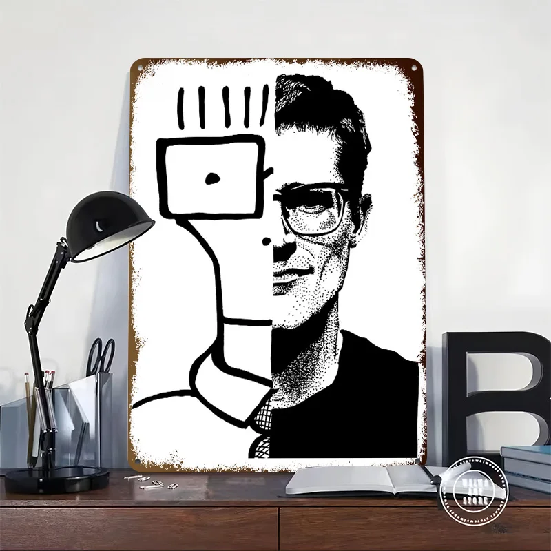 Descendents Band Man and Geometric Figure Personalized 3D Textured Metal Poster Wall Art Vintage Tin Signs for Decoration Room