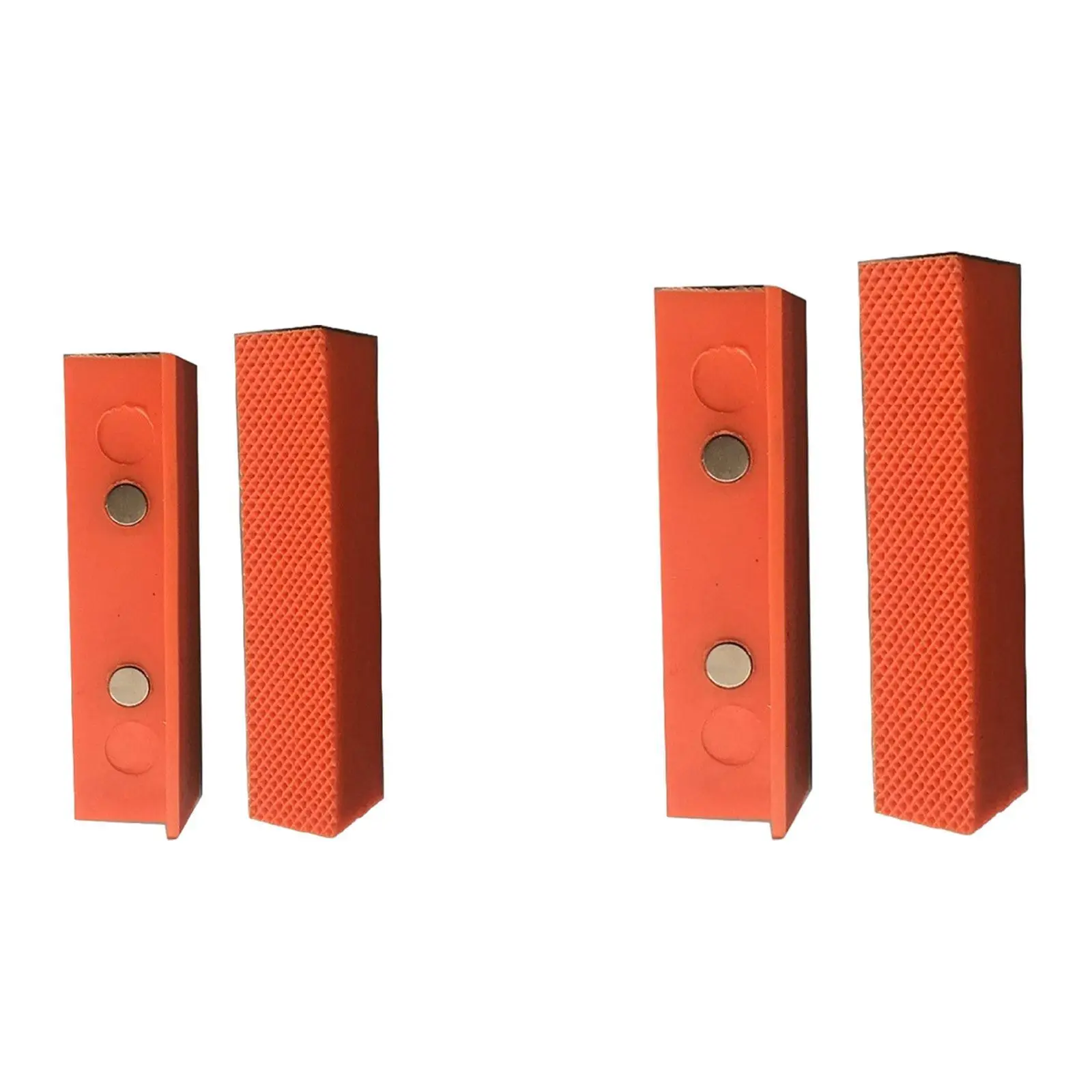 2Pcs Magnetic Vise Jaw Pads Jewelry Making Tool Practical Orange TPU Covers