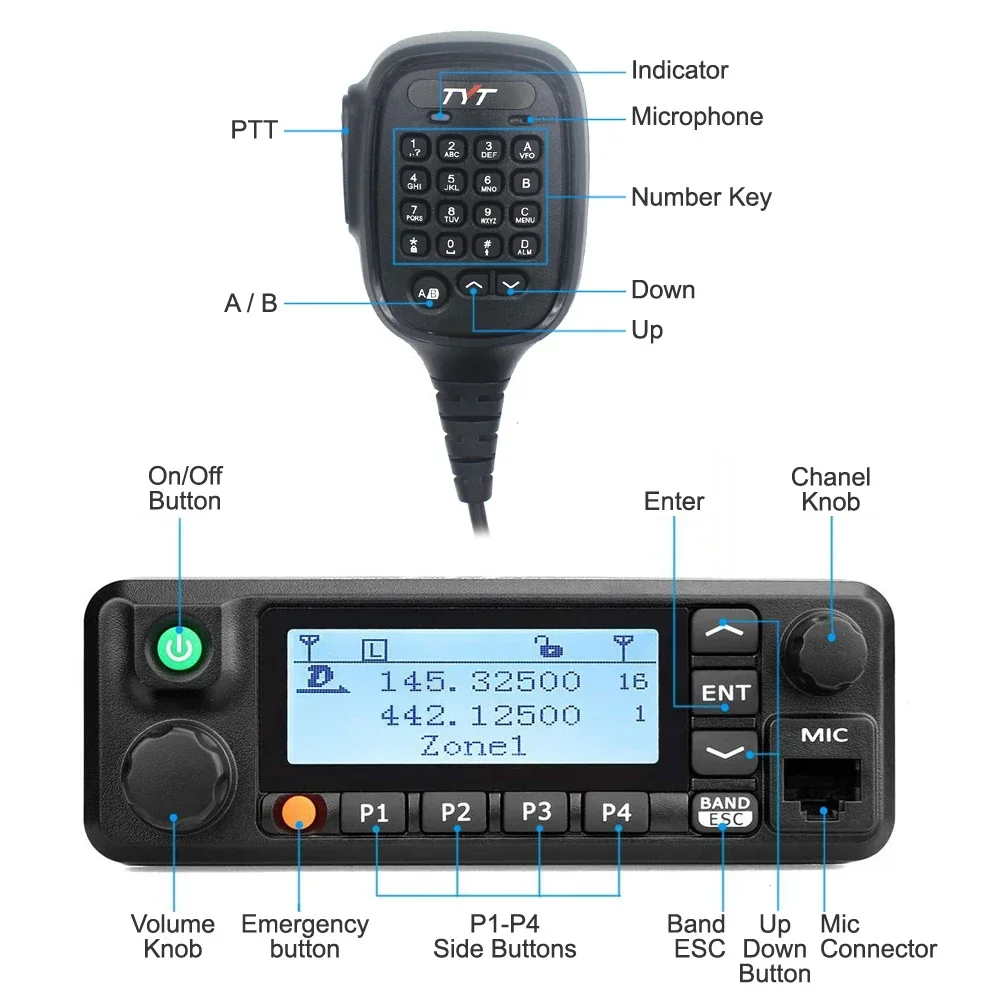 Digital Mobile Radio Tyt MD-9600 1000 channels Marine Radio with M standard GPS optional