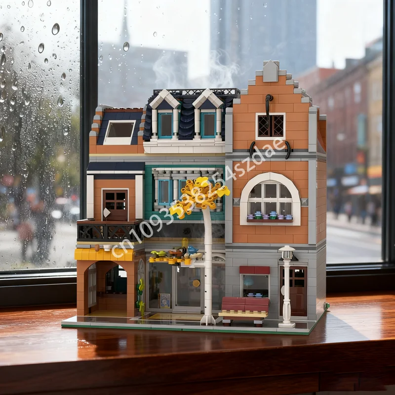 2143 قطعة MOC بيسترو Bookshop Alt بناء وحدات نموذج بناء لعبة كتل تجميع الإبداعية هدية الكريسماس فكرة الطوب عيد ميلاد #1