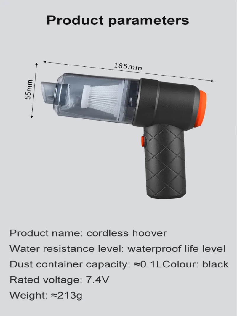 5500Pa  3.7V New Car Hoover Wireless Charging Handheld Car Portable Vacuum Gun Desktop Suction Car Mini Hoover