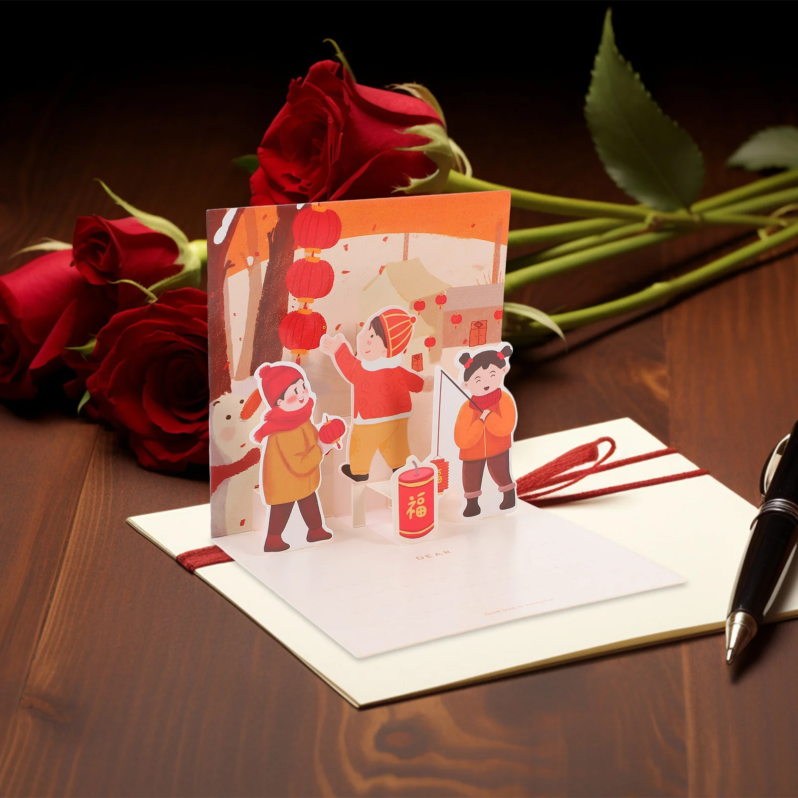 

6Pcs New Year Cards Exquisite Paper Craftwork Decorative Holiday Season Cards New Year Card Card