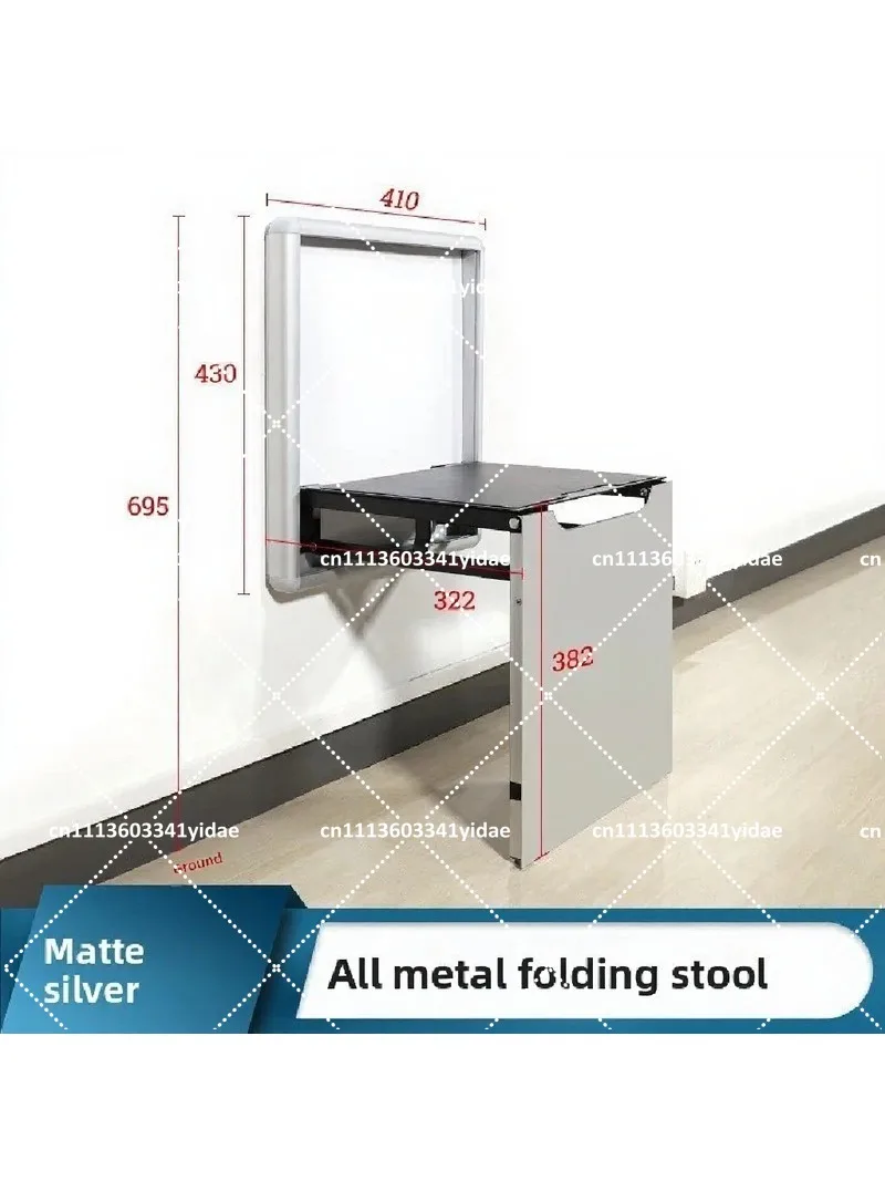 Hidden folding stool hardware, two-way buffer damping shoe changing stool, stainless steel folding mechanism
