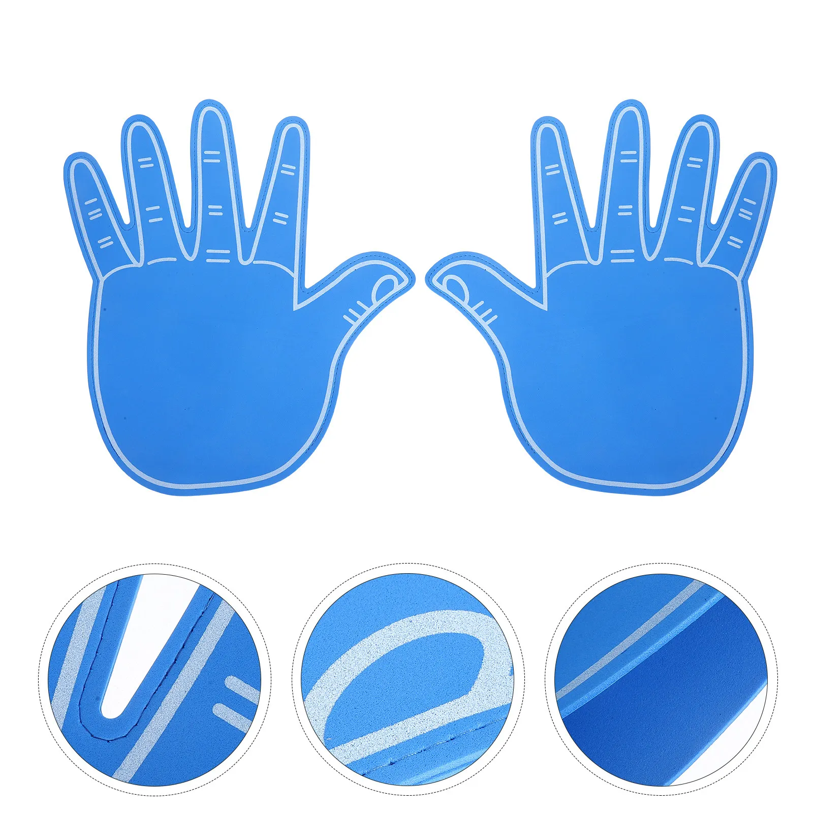 2Pcs Lightweight Eva Foam Cheering Finger Gloves Giant Hand Shape Flexible Operation Cheerleading Plastic Hands for Stadiums