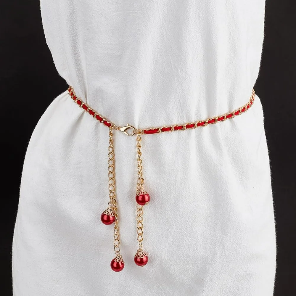 4 szt. Łańcuszkowe paski w różnych kolorach, metalowe łańcuszki do talii, uniwersalne złote paski dla kobiet do sukienek, kamizelek, jeansów, koszul, spódnic, sukienek