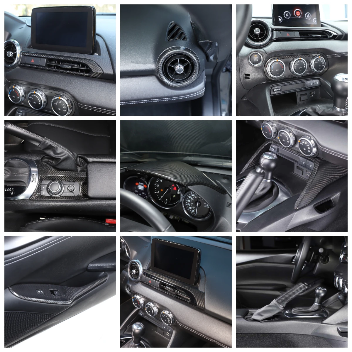 

Real carbon fibre For Mazda MX-5 MX5 ND 2016-2024 Interior Kit Dashboard Console Gear Shift Panel Cover air outlet Trim Stickers