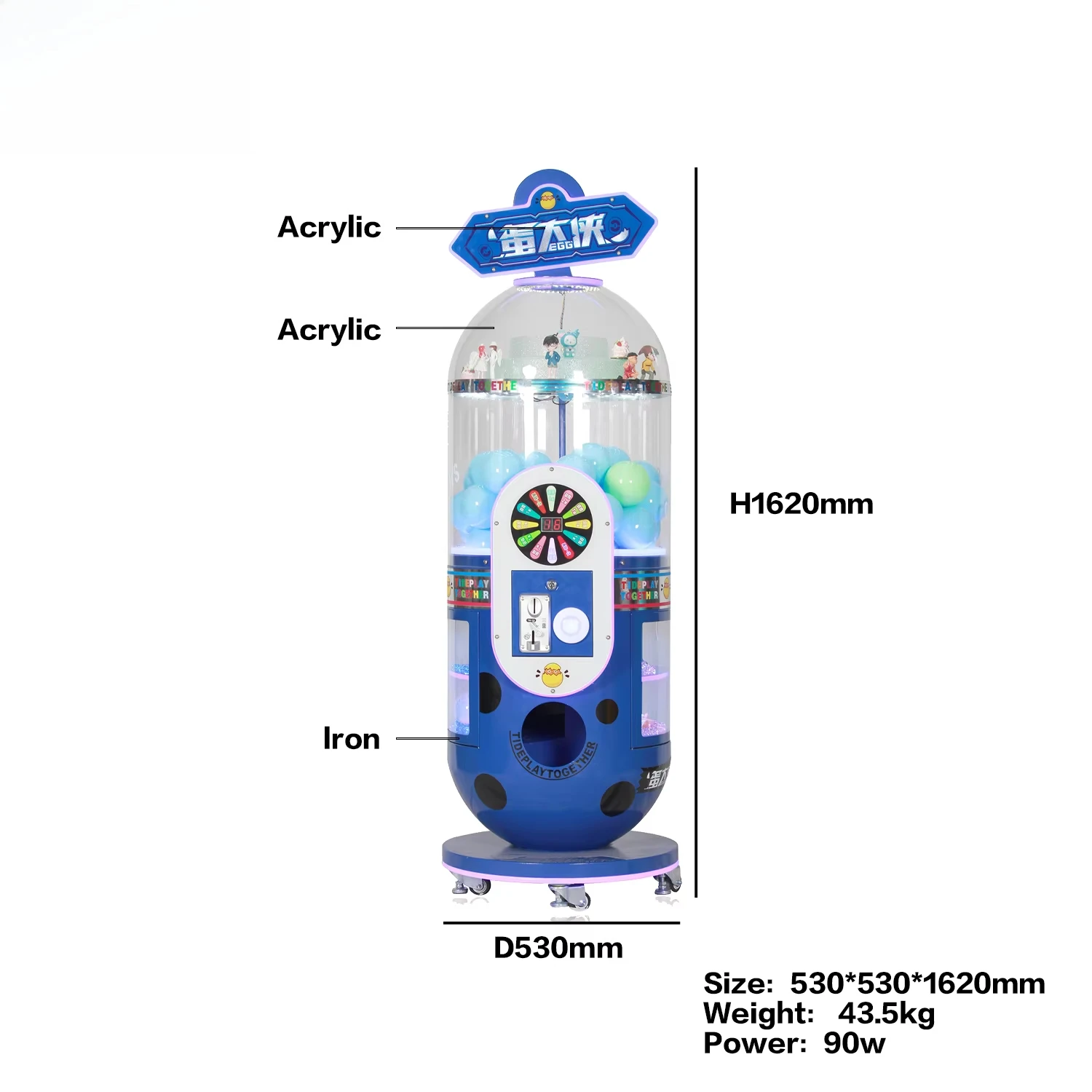 Customized Coin-Operated Capsule & Gashapon Metal & Plastic Toy Vending Machine for Mall Game Centers