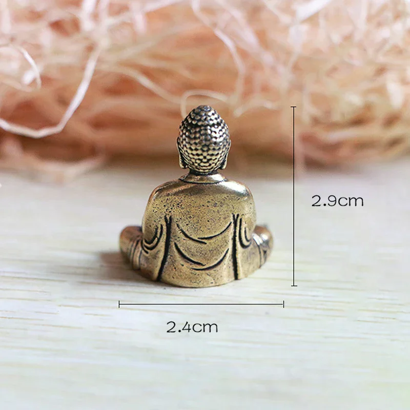 Pure Brass Miniature Shakyamuni Buddha Decoration Home Decor Miniature Figurine
