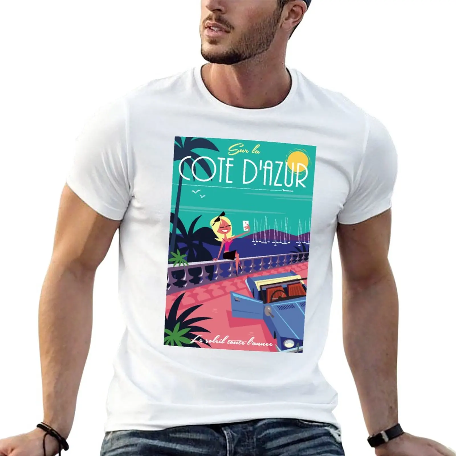 

New Sur la Cote D'Azur poster T-Shirt Short sleeve tee black t shirt cute clothes Blouse mens plain t shirts
