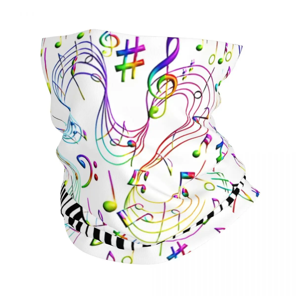 Piano Keyboard Smile Music Journal Scarf Neckerchief Neck Face Mask Polyester