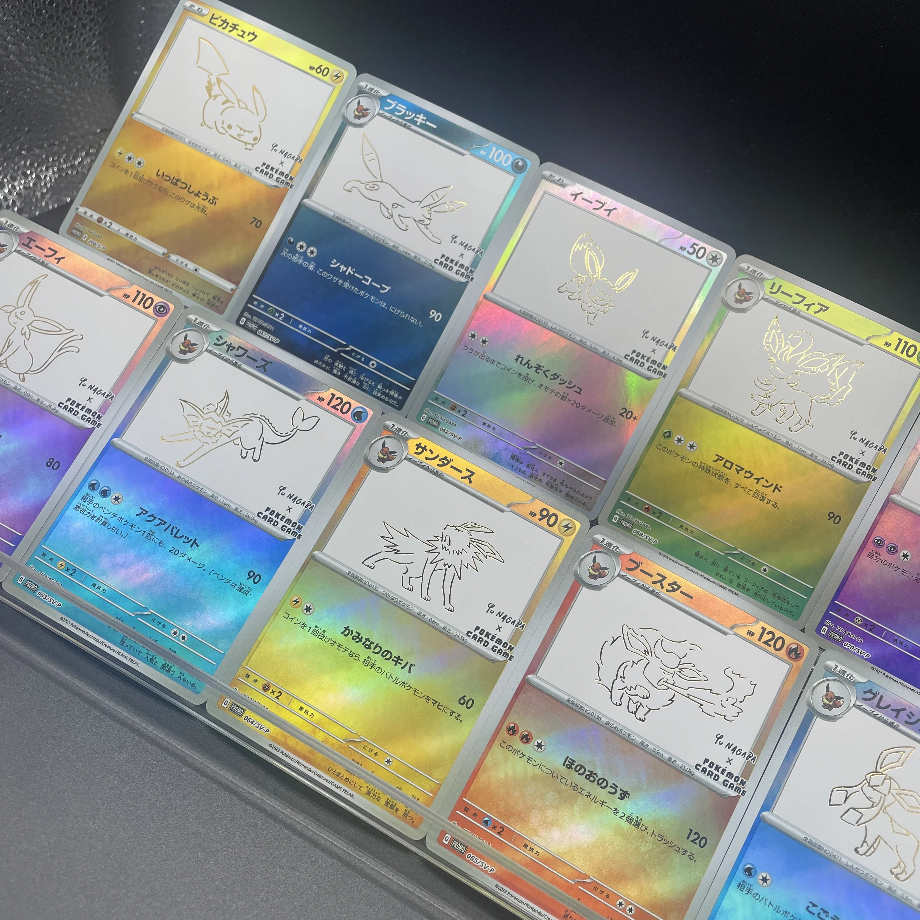 لتقوم بها بنفسك PTCG اليابانية 10 قطعة Flareon Leafeon Eevee Sylveon Glaceon Espeon SV-P بطاقات ترويجية هواية جمع بطاقة فلاش لعبة هدية