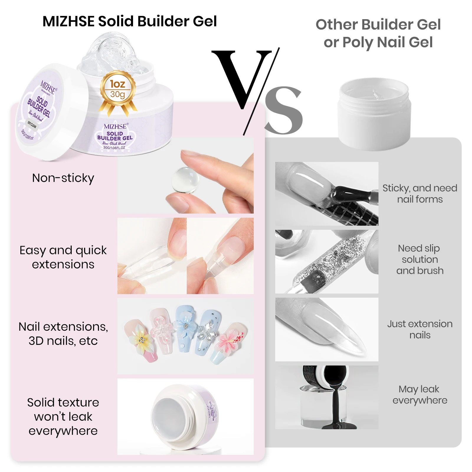 MIZHSE Builder Nagelgel Weiß M – Nail Gel Polish Set Bewertung und Preis