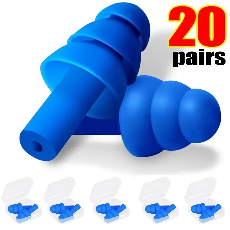 1-25Pairs Soft Reusable Silicone Ear Plugs for Swimming Sleeping Concerts Individually Wrapped Waterproof Ear Protection Earplug