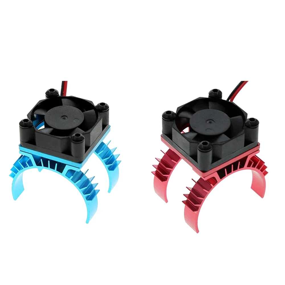 BAAA-RC أجزاء محرك السيارة الكهربائية غطاء المبرد + مروحة التبريد لسيارة 1/10 Tamiya TT02 RC 540 550 3650 بالوعة الحرارة، أزرق