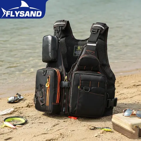 Multifunctional Outdoor Fishing Life Jacket Vest Safety Must-Have Buoyant Material Multiple Pockets Storage