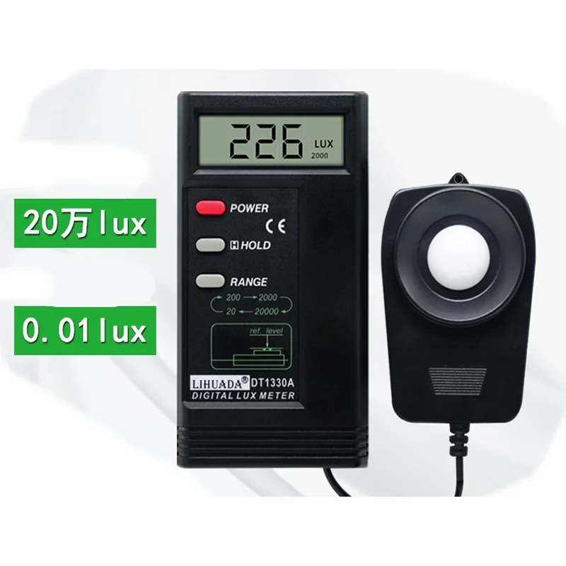 Probador de intensidad de luz Medición de rayos de luz Iluminancia de luz Fotómetro Intensidad de la luz Iluminancia Brillo de la luz Luz met