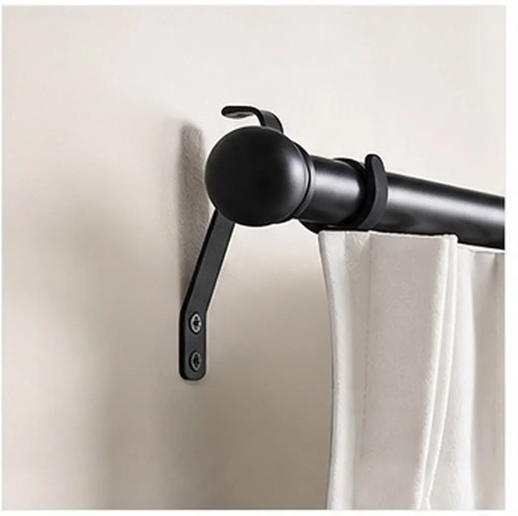 3Pcs Heavy Duty Curtain Rod Bracket Smooth Finish Steel Support for Single Rod 19Mm Drapery Valance Pole Window Curtain