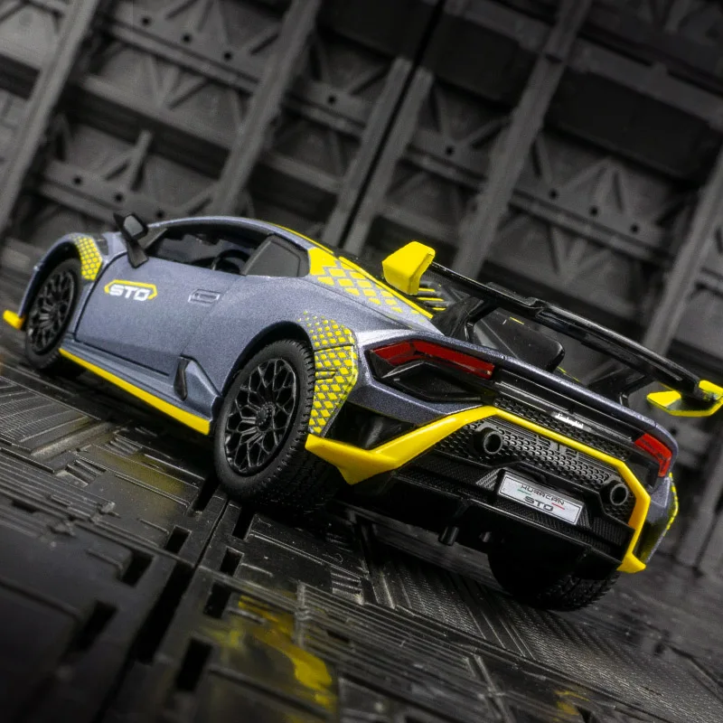 CCA 1: 32 simulation Lamborghini STO alloy car model, doors can be opened with sound and light rally car ornaments view 4