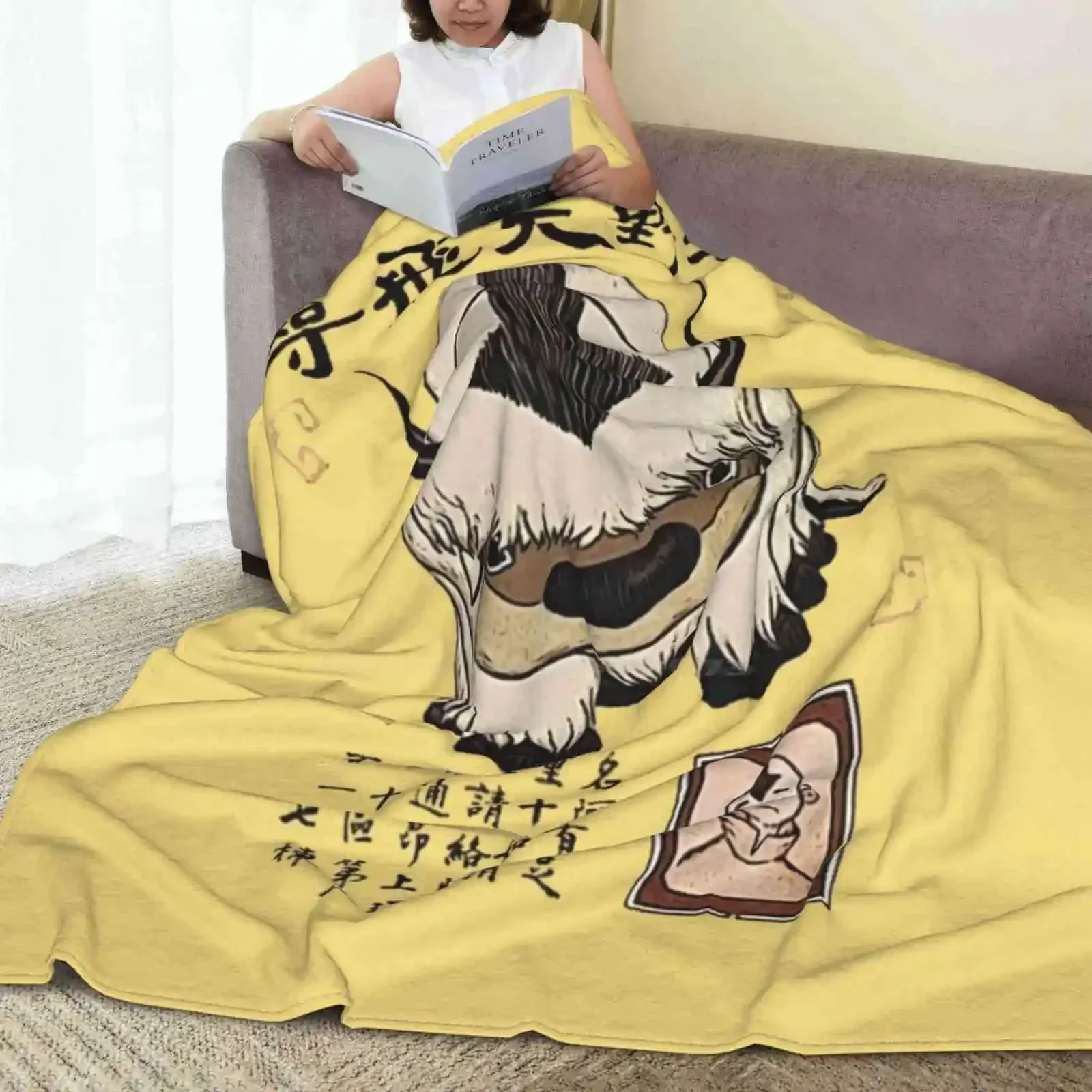 بطانية رمي دافئة ناعمة ، أسطورة Aang Katara ، Zuko Sokka ، البيسون الطائر ، سماء الفريق ، عناصر الهواء ، ماء النار ، الأرض