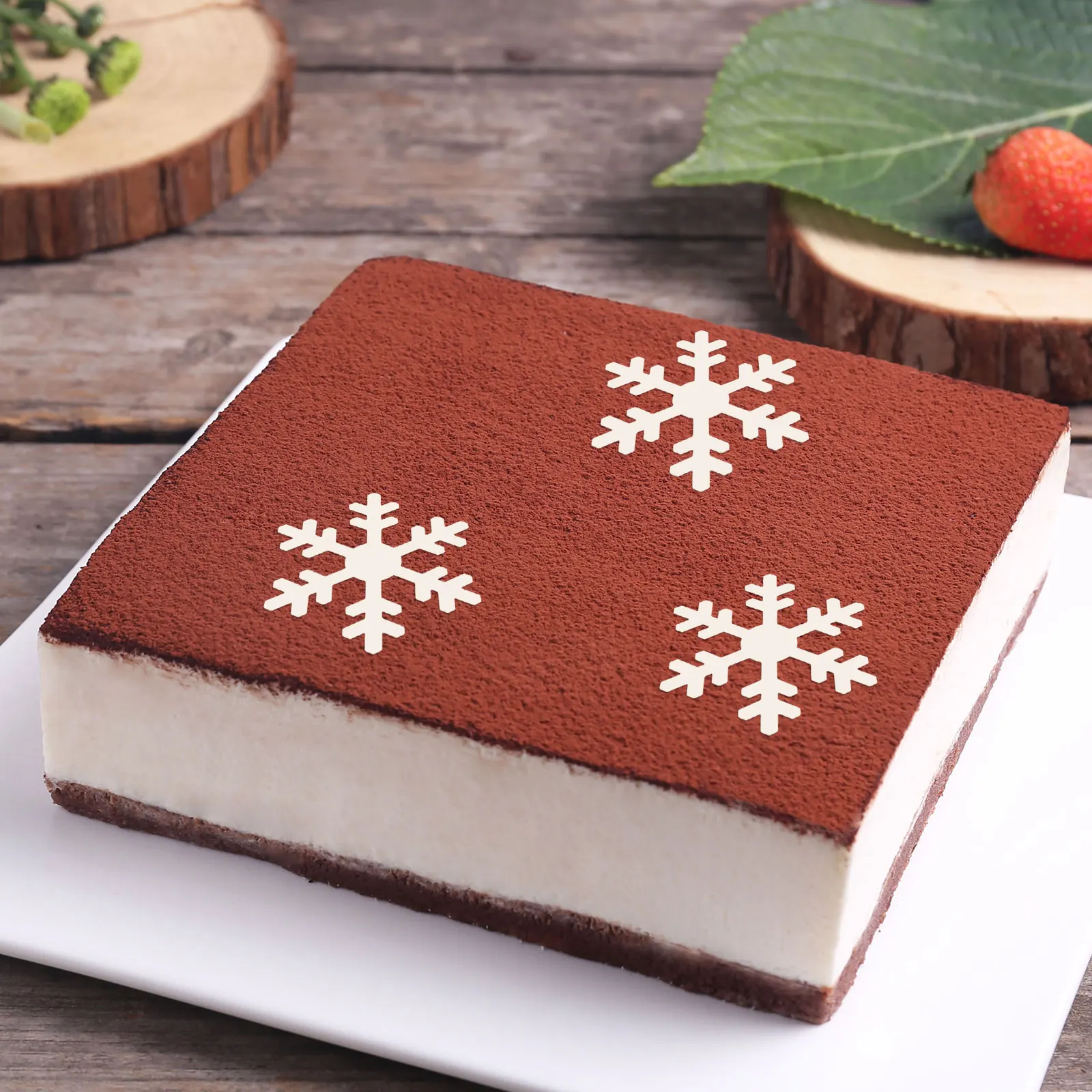 

4 Pcs Stencils Christmas Cake Stencils Cookie Molds Sieve Icing Decorative Snowman Gingerbread Tree Cake Baking Tools