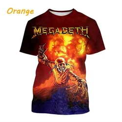 New Fashion 3d Printing Megadeth  T Shirts Men/Ladies Tops Popular T Shirts Hip Hop Style Short Sleeves T-shirt Vintage Tees