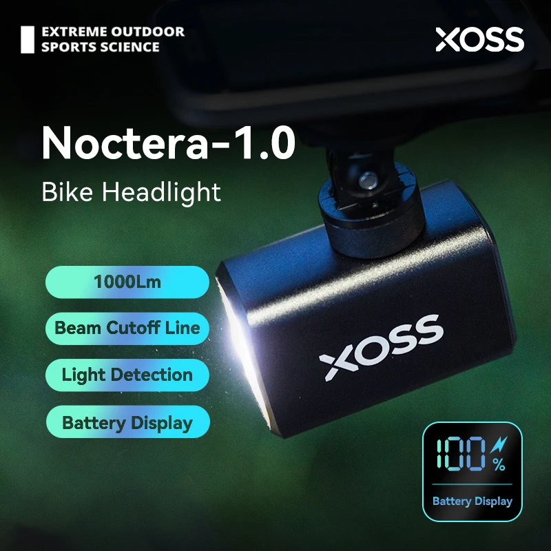 XOSS الذكية الدراجة العلوي 1000 Lm Noctera-1.0 انقطاع خط مقاوم للماء قابلة للشحن الترا برايت دراجة الجبهة مصباح الجبلية مصباح يدوي