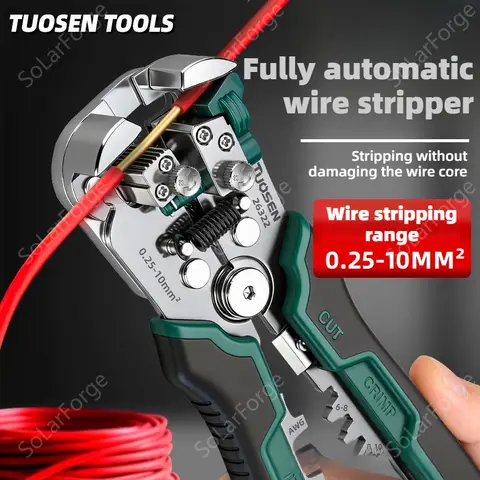 TUOSEN Wire Stripper Self-adjusting Cable Cutter Crimper Automatic Wire Stripping Tool Cutting Pliers Tool for Industry