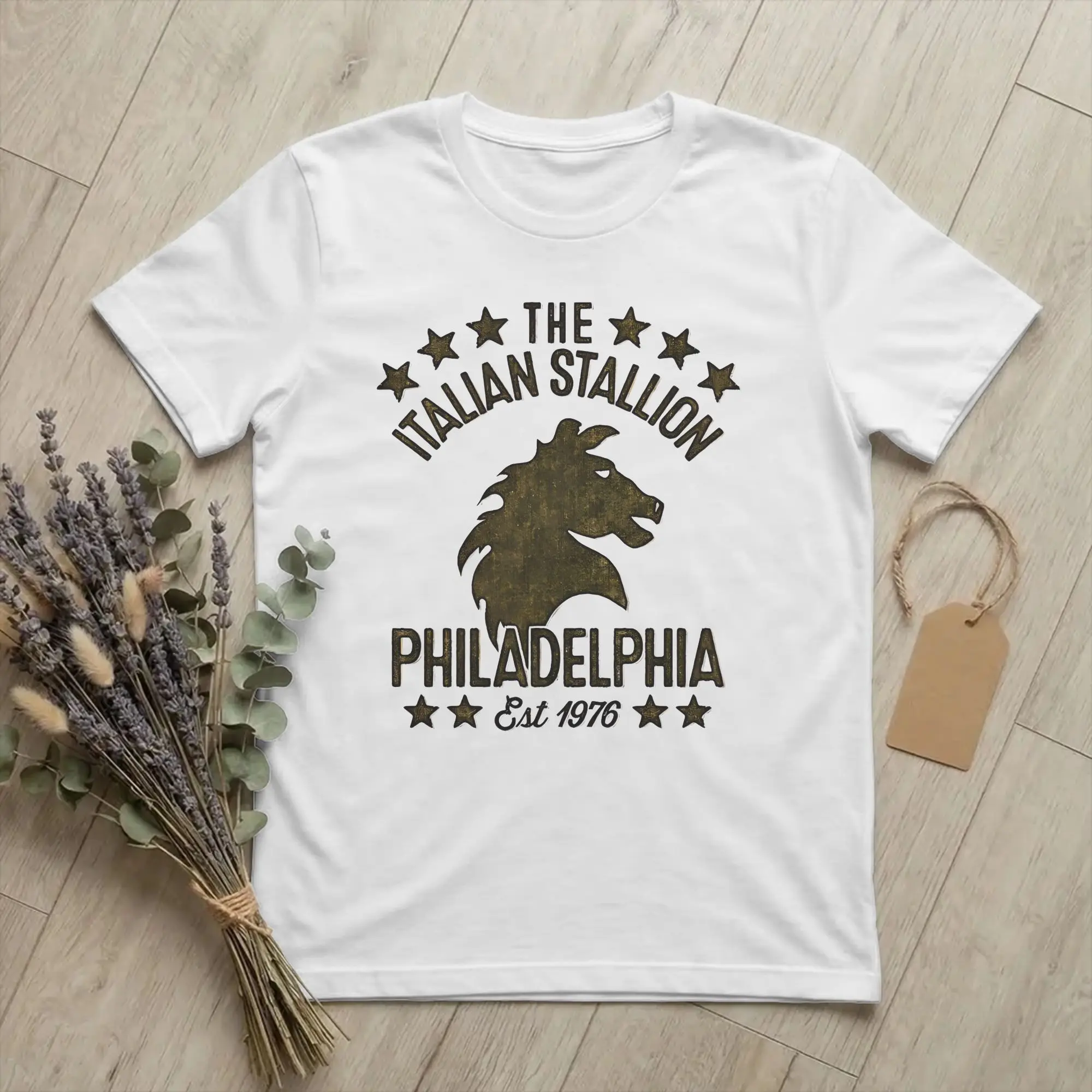 Men's Rockys Philadelphia-1976 Italian Stallion T Shirt Boxing Cotton merchandise Funny Short Sleeve Tee Shirt Plus Size T-Shirt