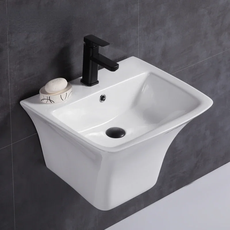 Balcony Home Large Capacity Integrated Wall-Hung Basin Wall-Mounted Basin Wall-Mounted Washbasin Ceramic