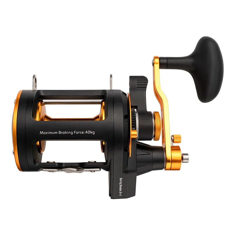 

WOEN Slow rock Boat fishing Drum wheel W40 Deep line cup 5.4:1/2.1:1 Double speed ratio Sea fishing Iron plate wheel