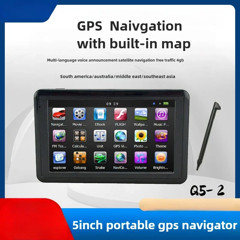 Bayerley Q5-2  5" HD Car GPS Navigation 4GB Device Touch Screen MP3 MP4 USB Car Charger Latest Europe US  Map Sunshade TFT