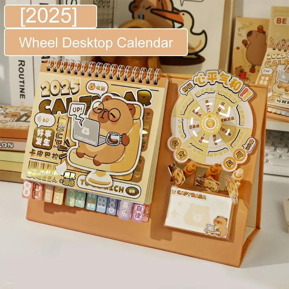 Funny Capybara 2025 Calendar To Do List Cute Wheel Desktop Calendar Schedule Daily Monthly Agenda Organizer Planner Decor