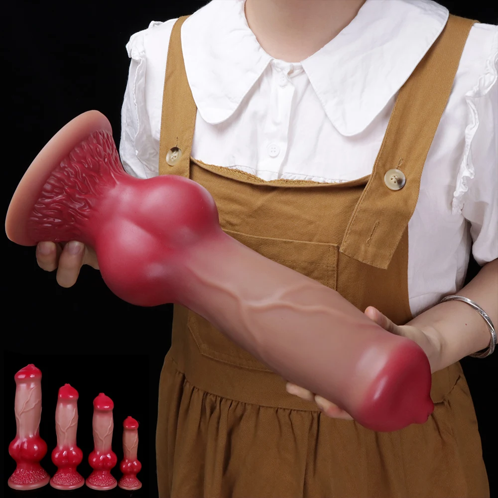 4 Size XXXL Realistic Big Knot Dog Dildo Thick Animal Penis Suction Cup large Dildos Anal Plug Adult Huge Sex Toys Men Women