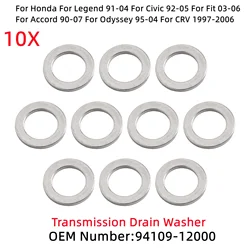 10pcs Engine Oil Drain Plug Washer Gaskets 12mm 94109-12000 Metal For Honda Honda For Legend For Civic For Accord For Odyssey