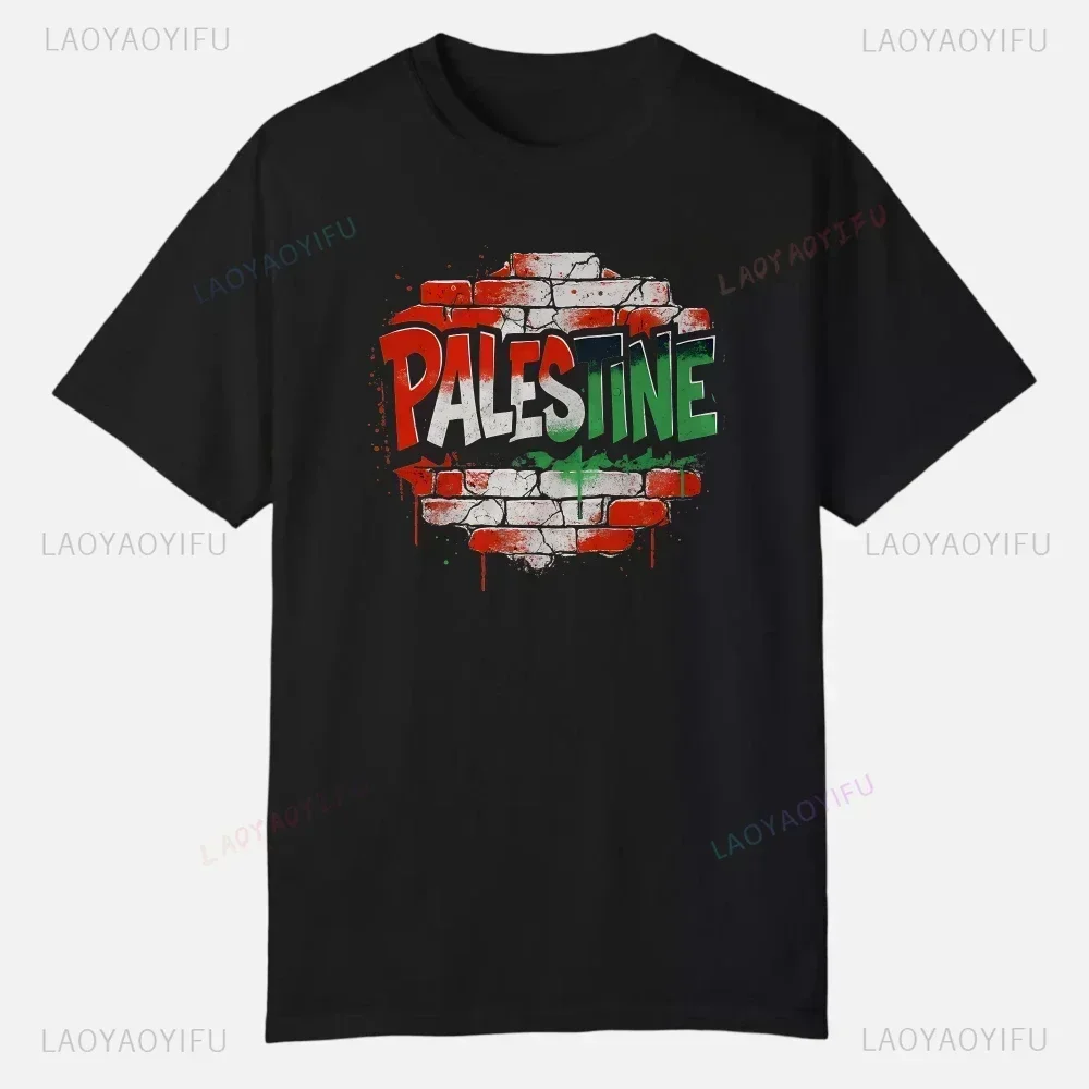 فلسطين مطبوعة القطن تي شيرت الملابس بلايز الرجال قصيرة الأكمام الجرافيك تيز جودة الملابس الصيف الشارع الشهير مخصص مضحك #6
