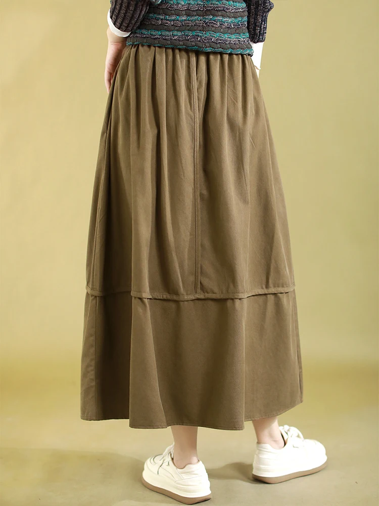 Amax luluE Fall Elegant Loose Clothes Womens Classic Fashion Big Size Skirts Ladies Luxury Casual Vintage Harajuku Streetwear