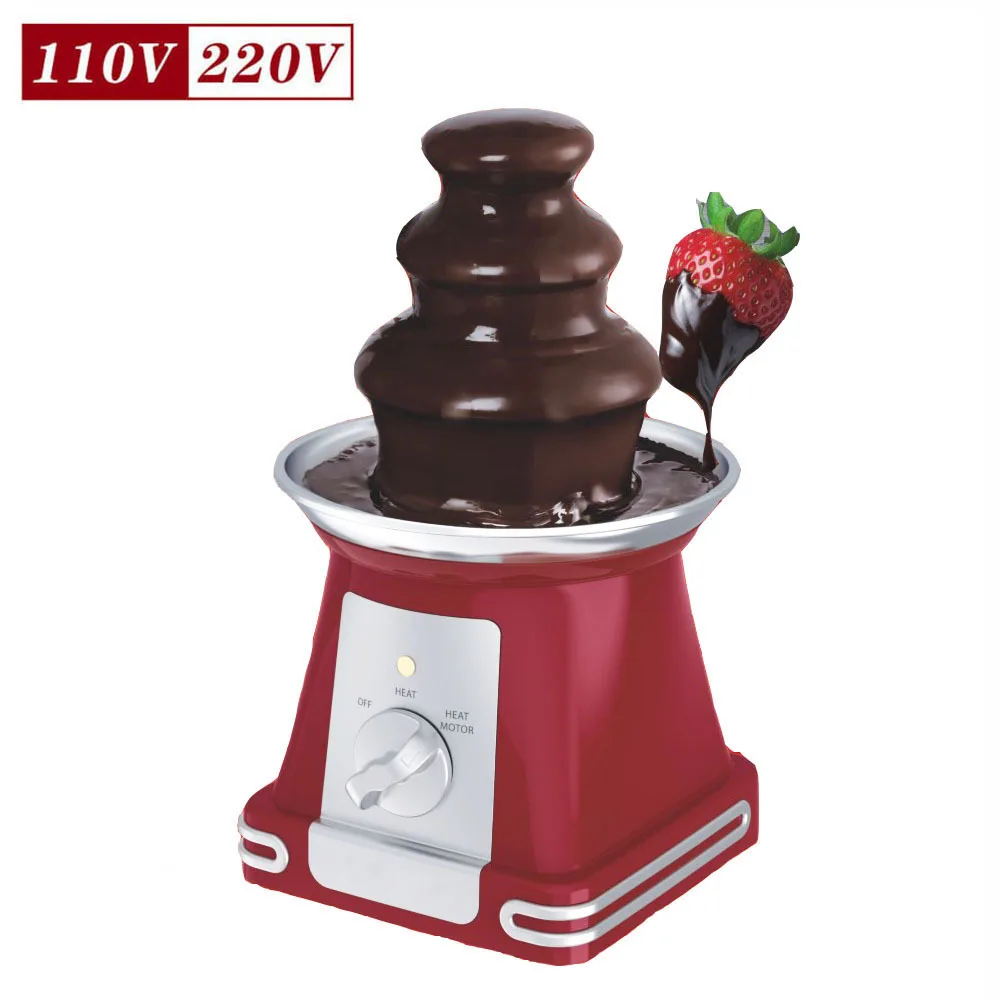 Automatische Schokoladen schmelz brunnen maschine drei schicht ige Turm wasserfall Hot Pot Schmelz maschine abnehmbare Back maschine