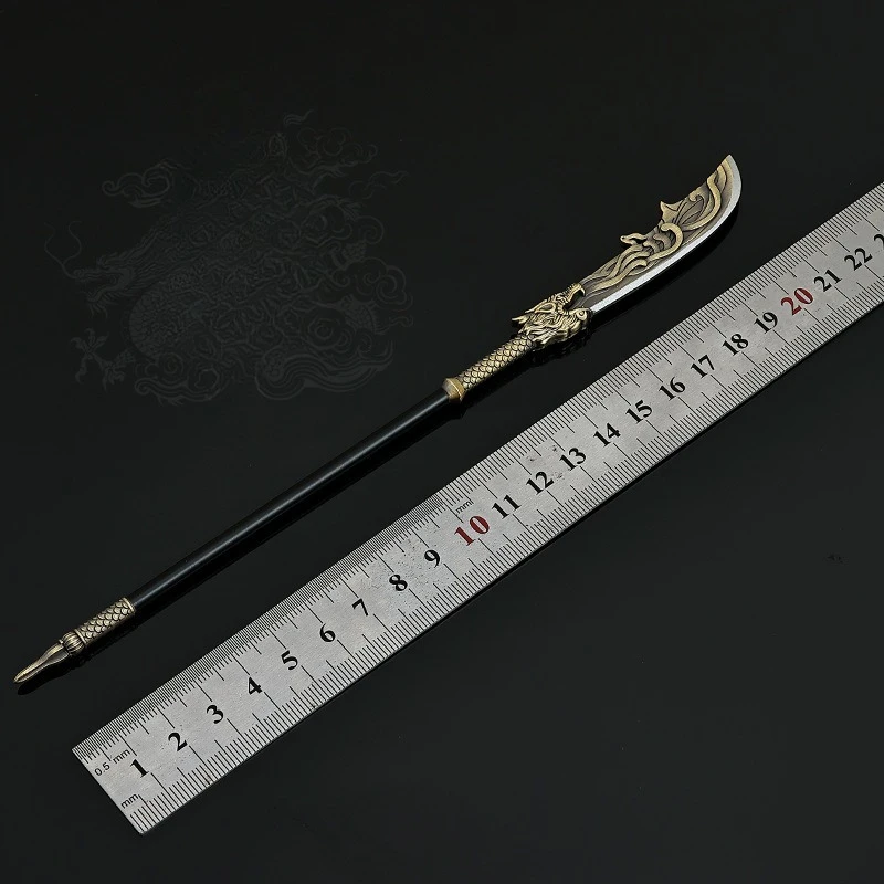 Modelo de armas frías de 22cm/8,66 pulgadas, cuchillo grande Xue Jinlian, armas de Metal de estilo antiguo, adorno de espada de juguete, colecciones de exhibición de escritorio